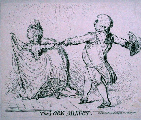 York Menuet, publikoval Hannah Humphrey v roce 1791 (lept) od James Gillray