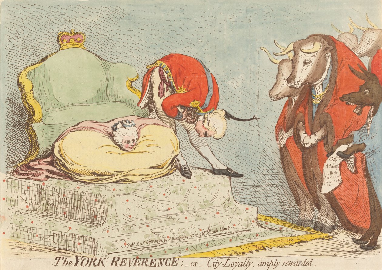 Yorkská úklona - aneb - městská loajalita bohatě odměněná od James Gillray