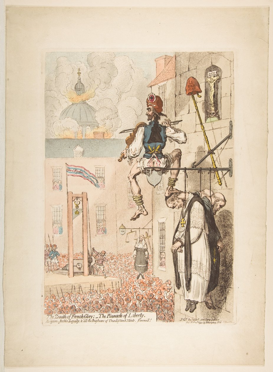 Zenith francouzské slávy, - vrchol svobody, 12. února 1793. od James Gillray