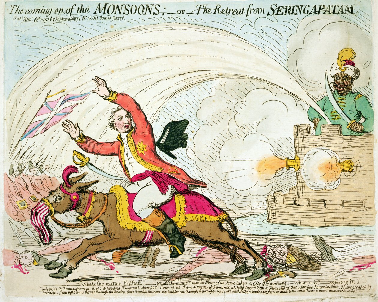 The coming-on of the Monsoons, publikoval Hannah Humphrey, 1791 od James Gillray