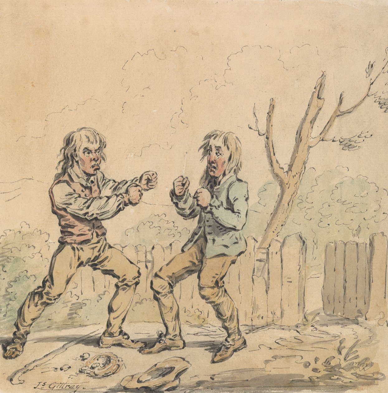 Dva muži v pěstních úderech od James Gillray