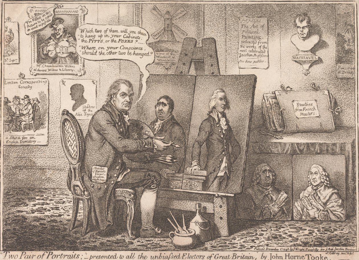 „Dva páry portrétů“; věnováno všem nestranným voličům Velké Británie od James Gillray