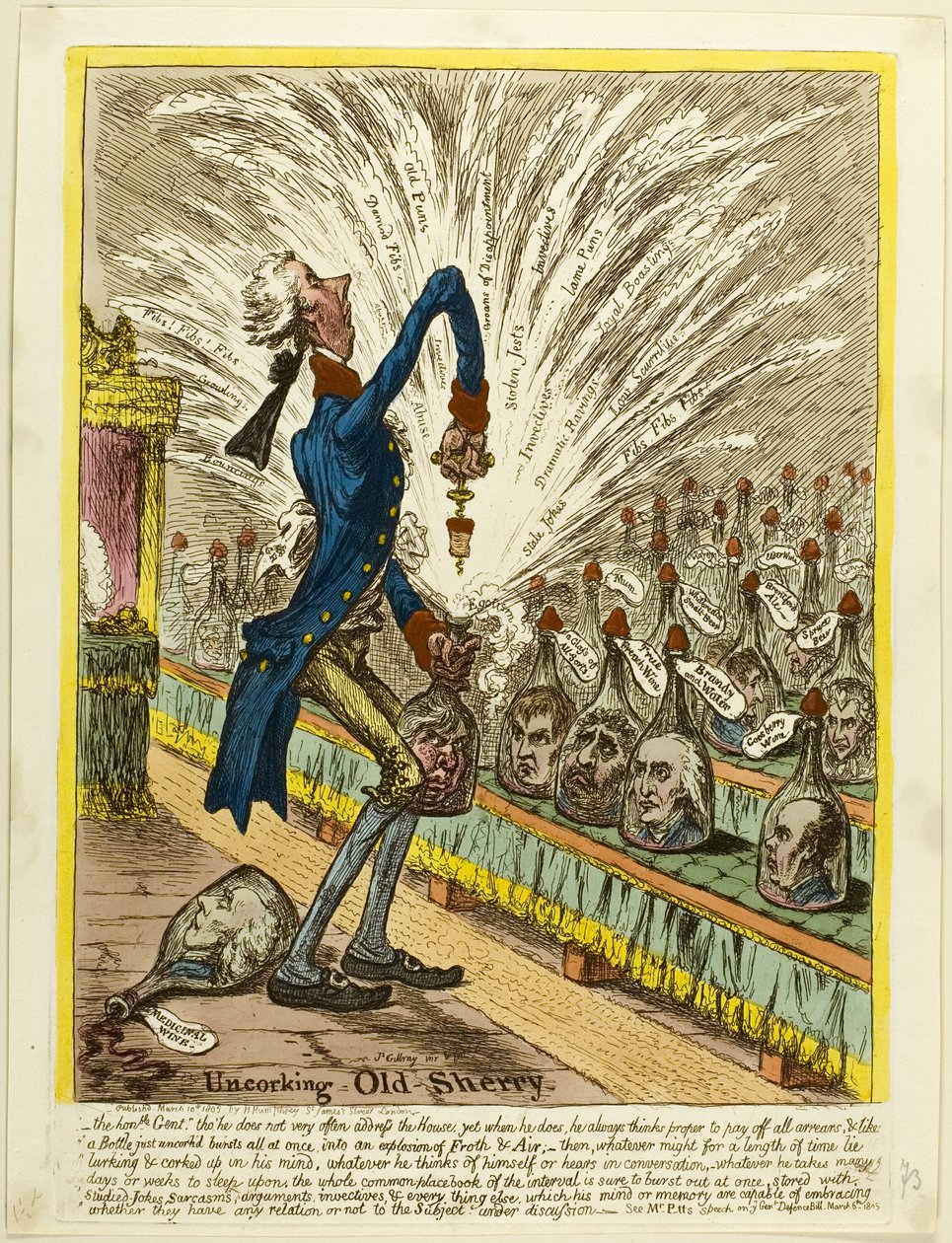 Odemykání starého Sherry od James Gillray