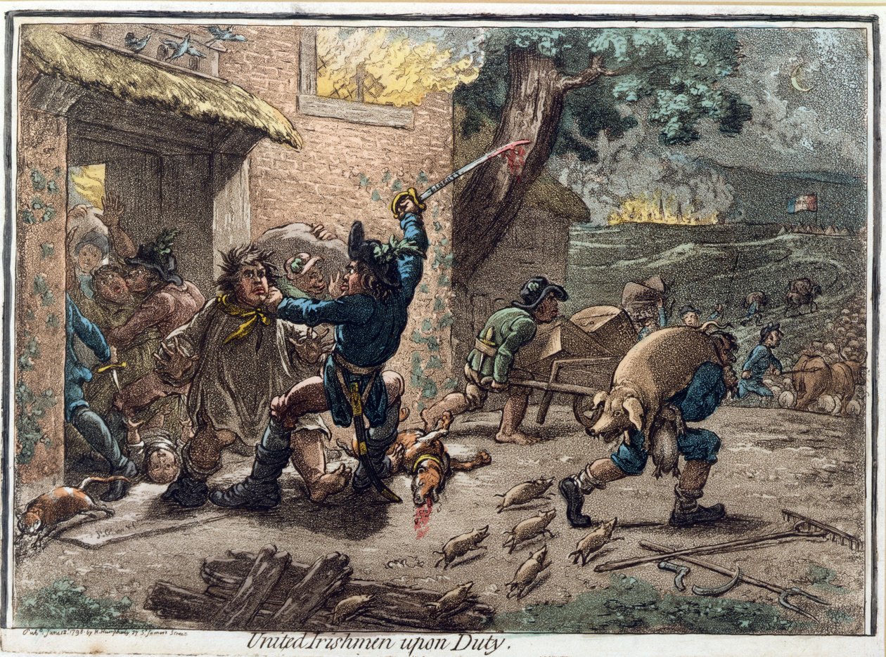 United Irishmen Upon Duty, kterou vydala Hannah Humphrey v roce 1798. od James Gillray