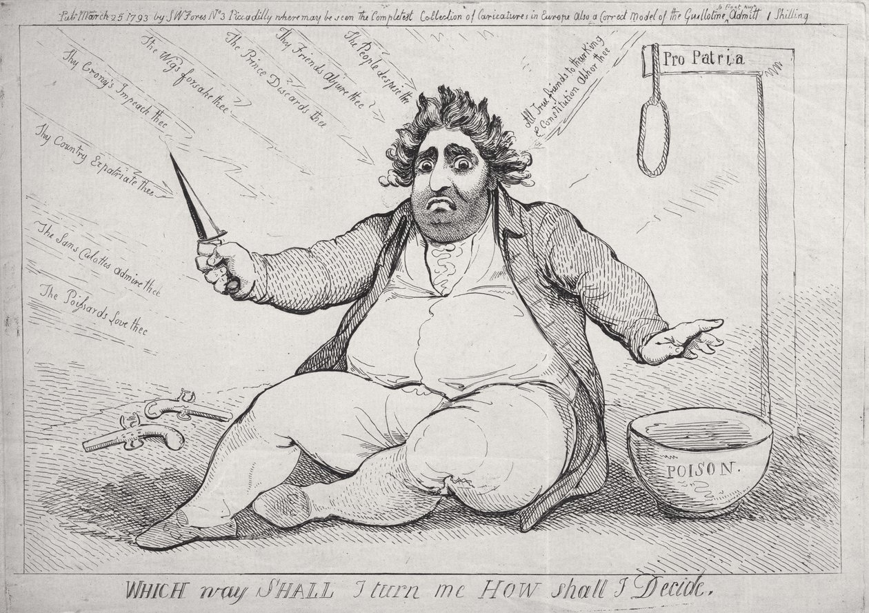 Kterým směrem se mám obrátit, jak se mám rozhodnout vydal S. W. Fores v roce 1793 od James Gillray