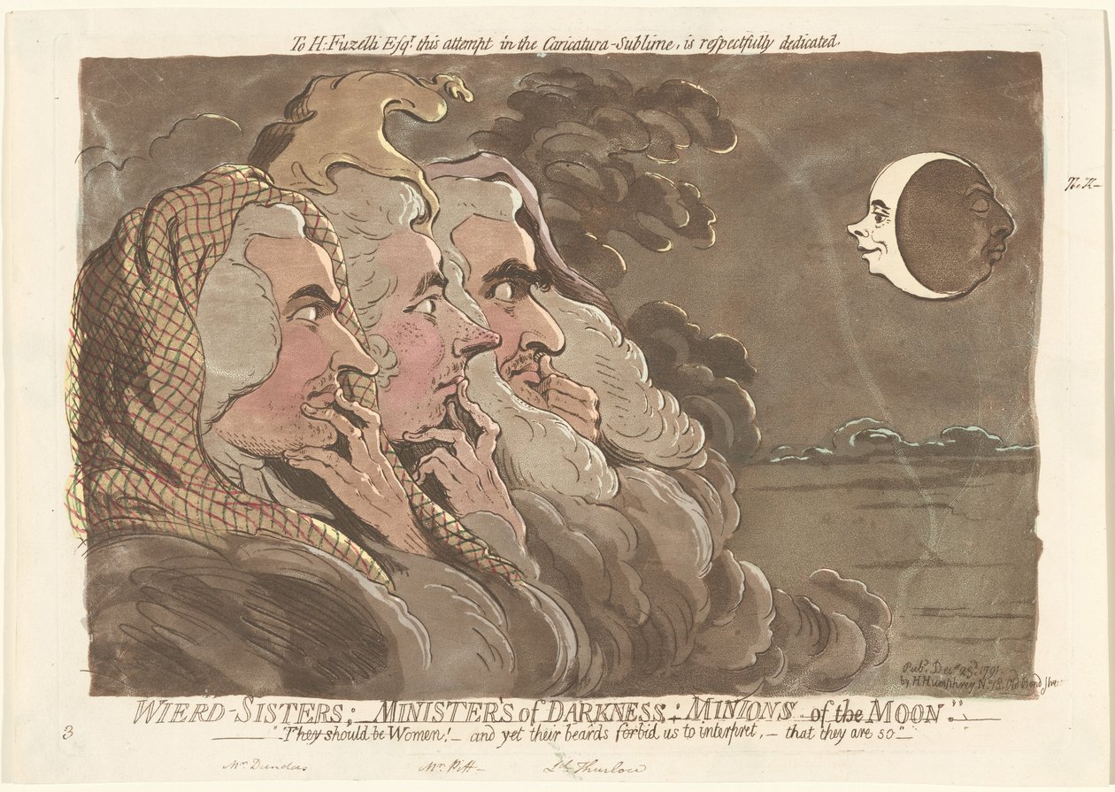 Weird-Sisters; Ministři temnoty; Přisluhovači Měsíce od James Gillray