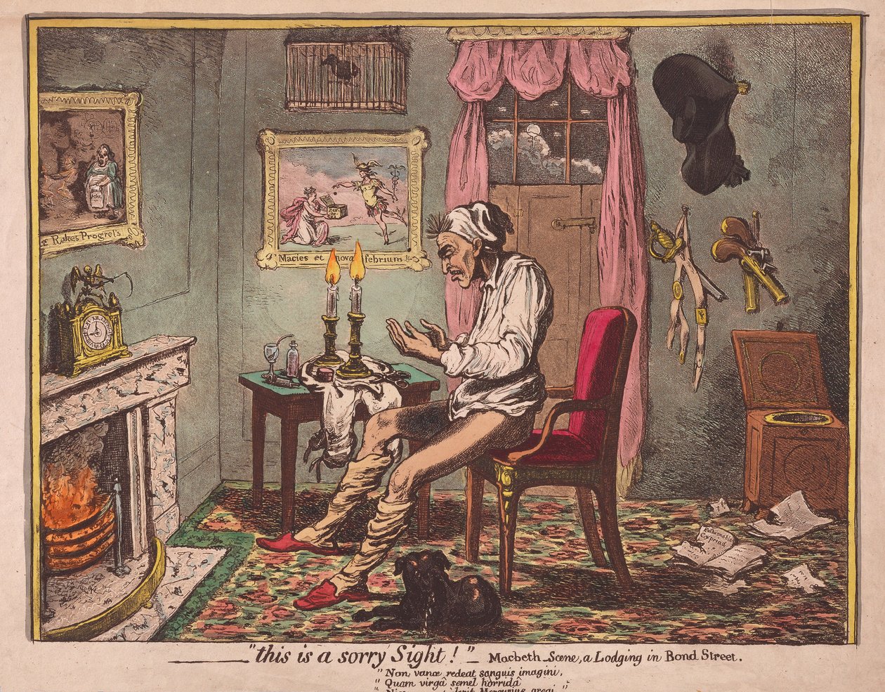 ?.toto je lítostný pohled! Hospoda. 1786 (ručně kolorovaná rytina) od James Gillray