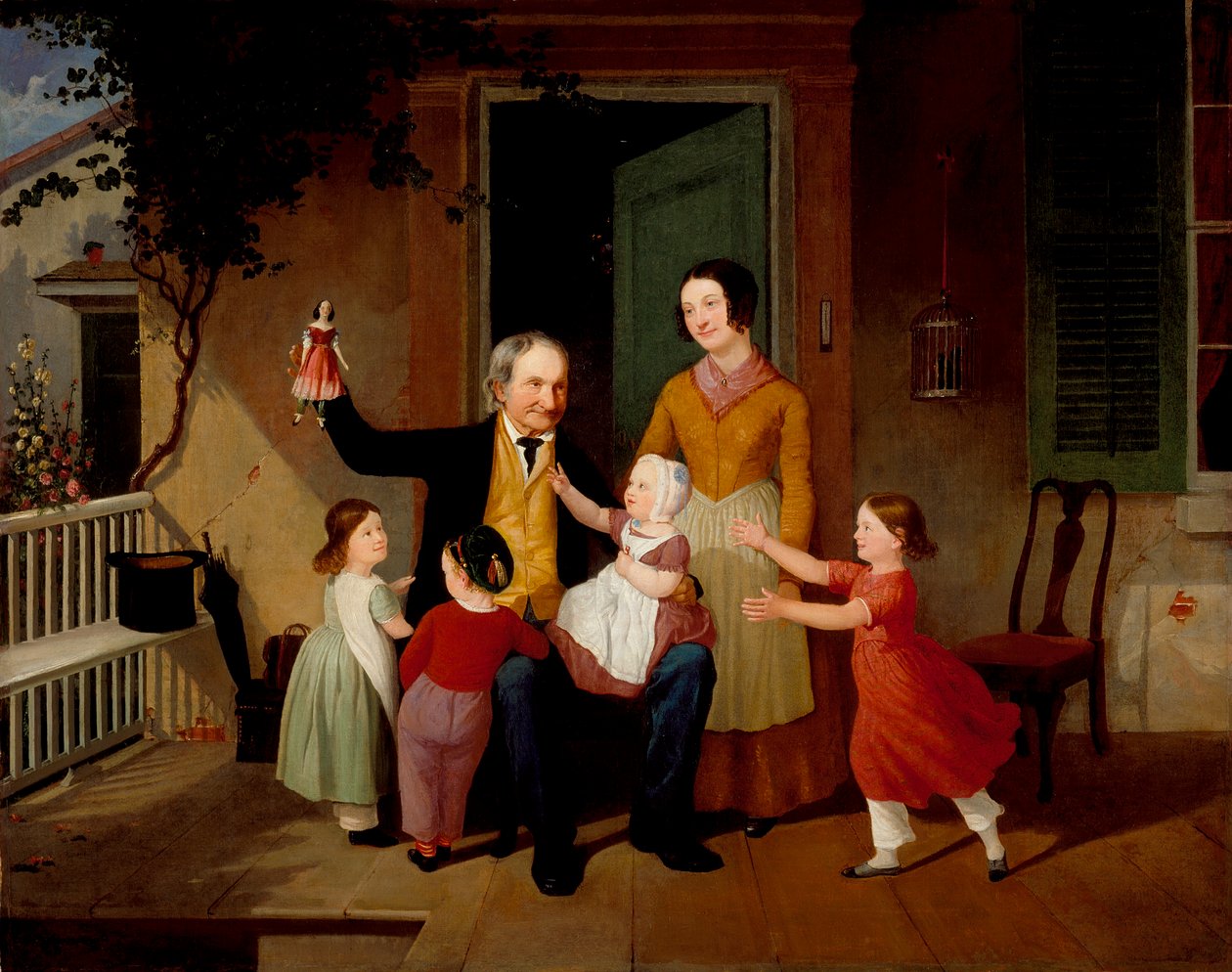 Návštěva dědečka, kolem roku 1850 od James Goodwin Clonney