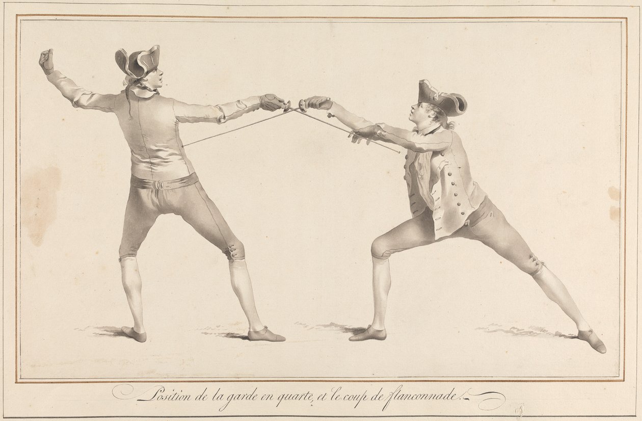 Pozice gardy v Quarte a Coup de Flanconnade od James Gwin
