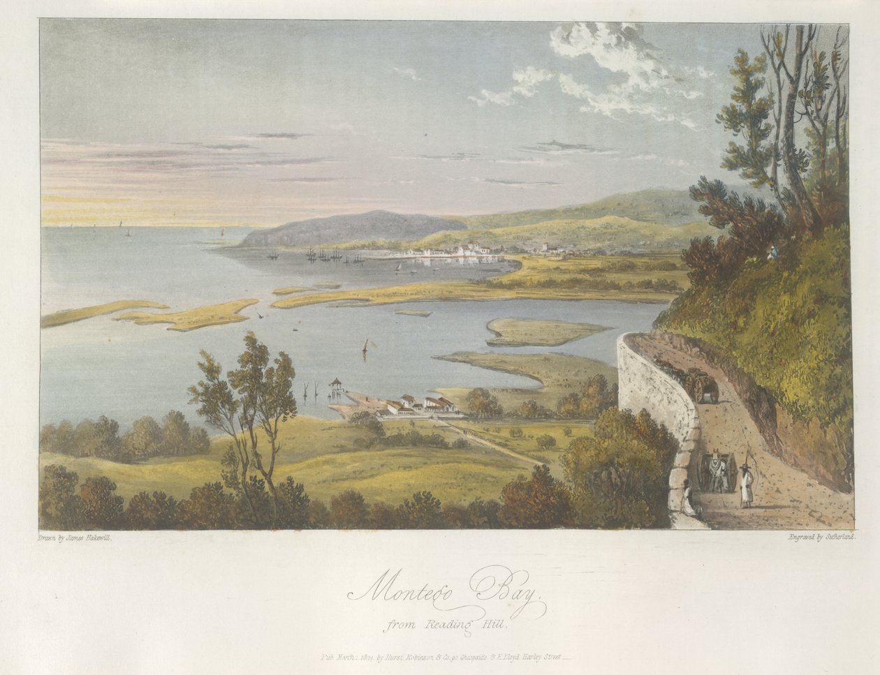 Pohled na Montego Bay z Reading Hill, ilustrace z 