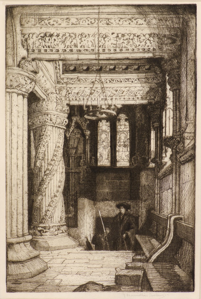 Prentice Pillar, Rosslynská kaple (lept) od James Hamilton Mackenzie