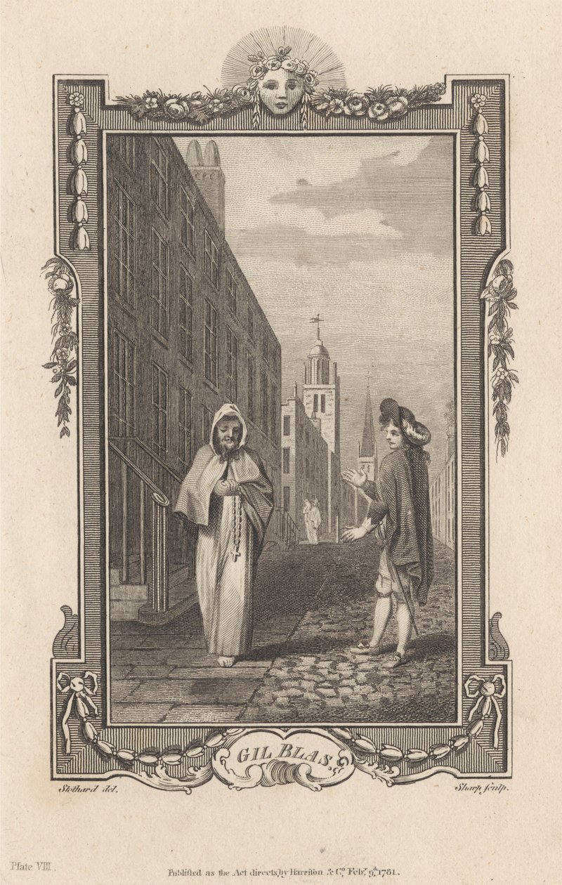 Ilustrace k dílu „Gil Blas“, tabule VIII od James Heath