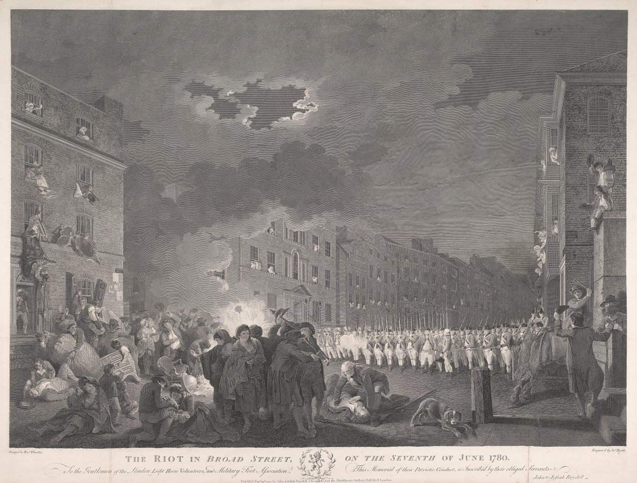 Nepokoje na Broad Street 7. června 1780 od James Heath