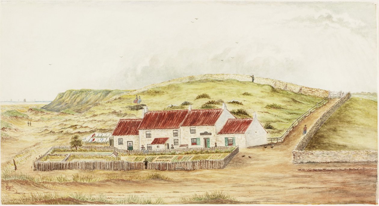 The Wash House Hill (Chalupa Betty Heronové) (akvarel a tělová barva na papíře) od James Henry Cleet