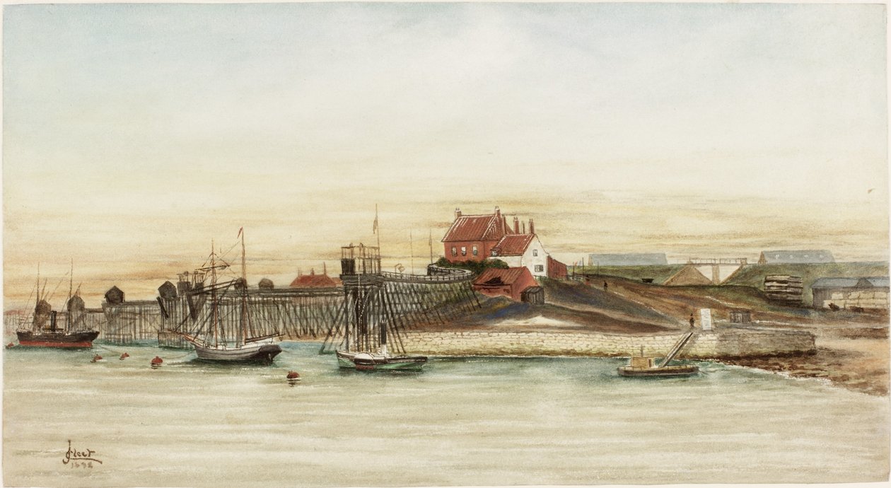 Whitehill Point on the Tyne (akvarel a tělová barva na papíře) od James Henry Cleet