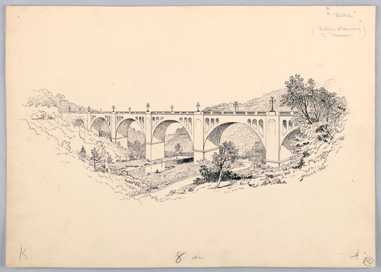 A Bridge, Design for Washington Board of Trade Dinner, 13. května 1908 od James Henry Moser