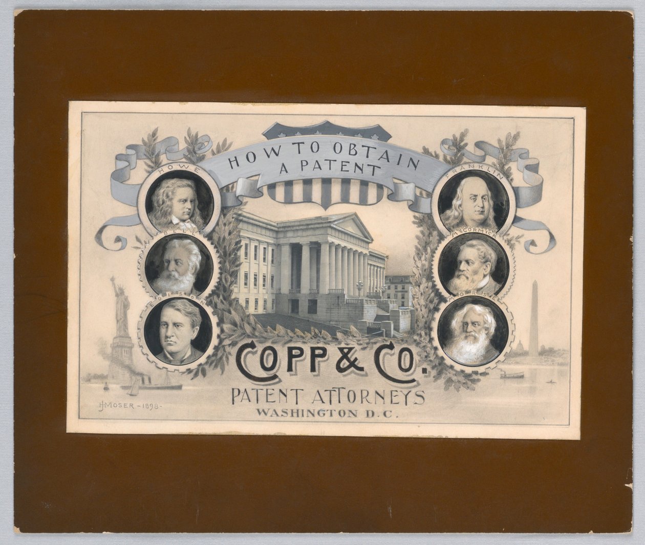 Návrh pro polotónovou rytinu: Jak získat patent, Copp & Co. Patent Attorneys, Washington, D.C. od James Henry Moser