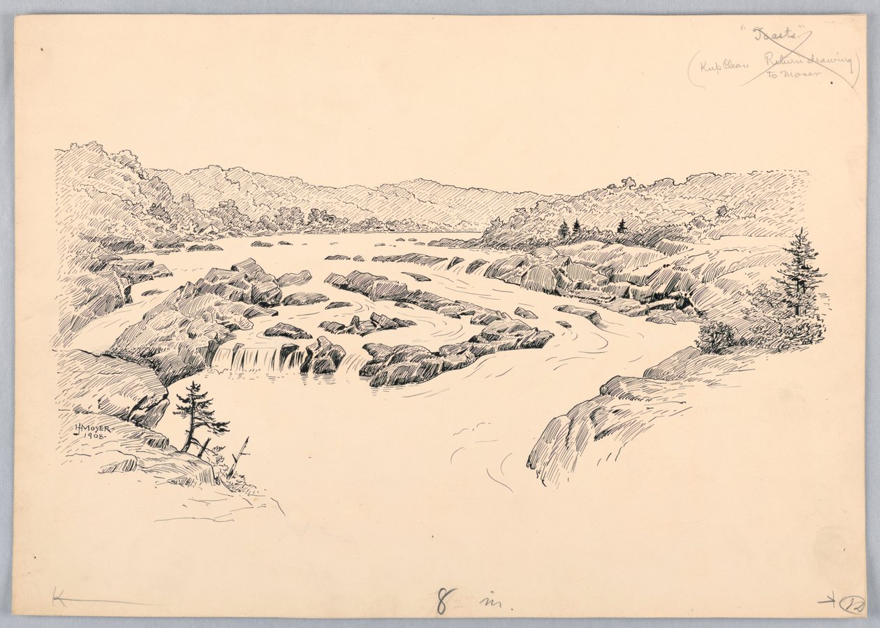 River Rapids, Design for Washington Board of Trade Dinner, 13. května 1908 od James Henry Moser