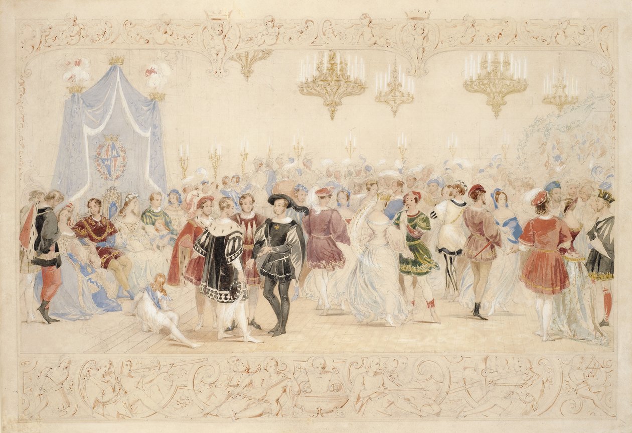 The Ball (tužka, wc a tělová barva na papíře) od James Henry Nixon