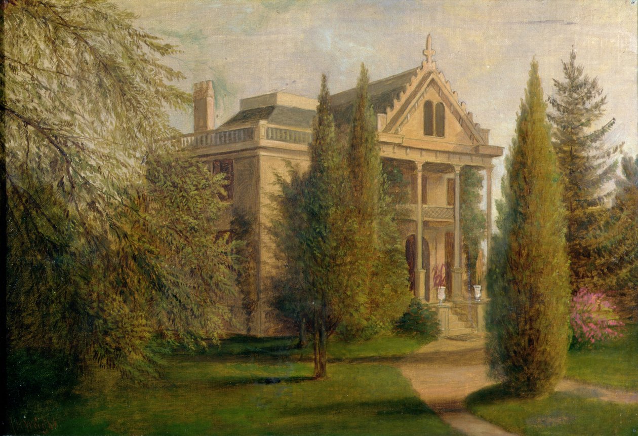Pohled na Dungan Manor House, Staten Island, 1876 od James Henry Wright