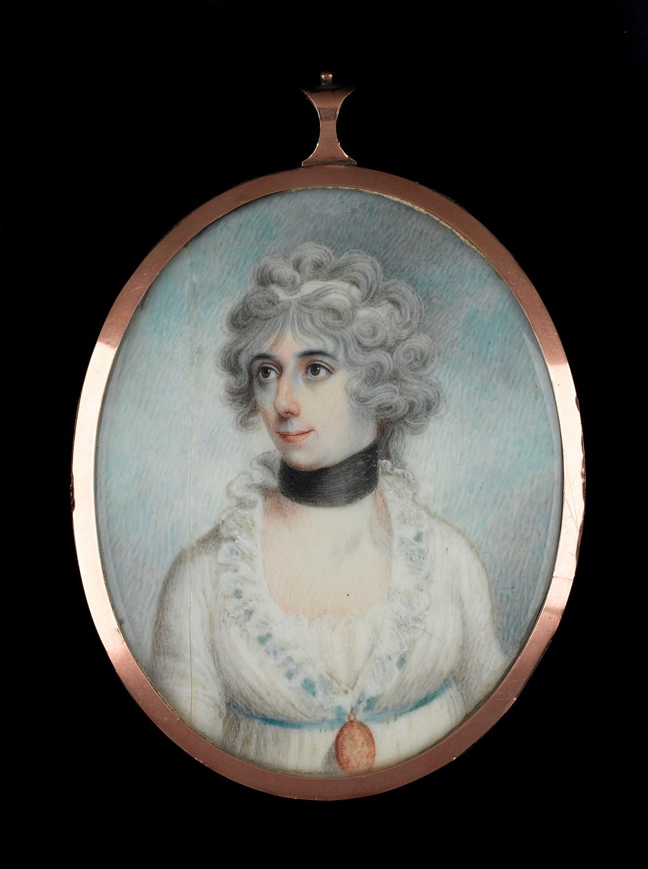 Neznámá dáma (1801-1881), asi 1820 (akvarel na slonovině) od James Holmes