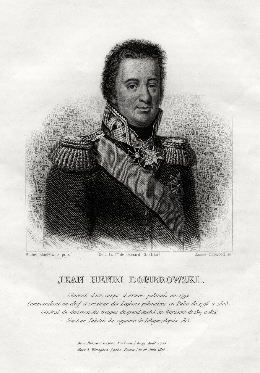 Jean Henri Dombrowski, polský vojenský velitel, 1845 od James Hopwood