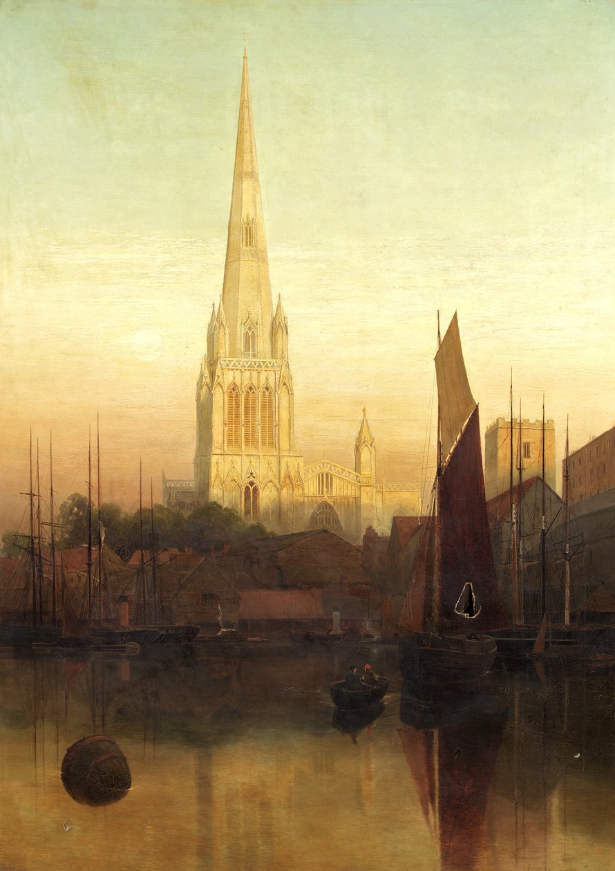 St Mary Redcliffe, Bristol, možná 1886 (olej na plátně) od James Jackson Curnock