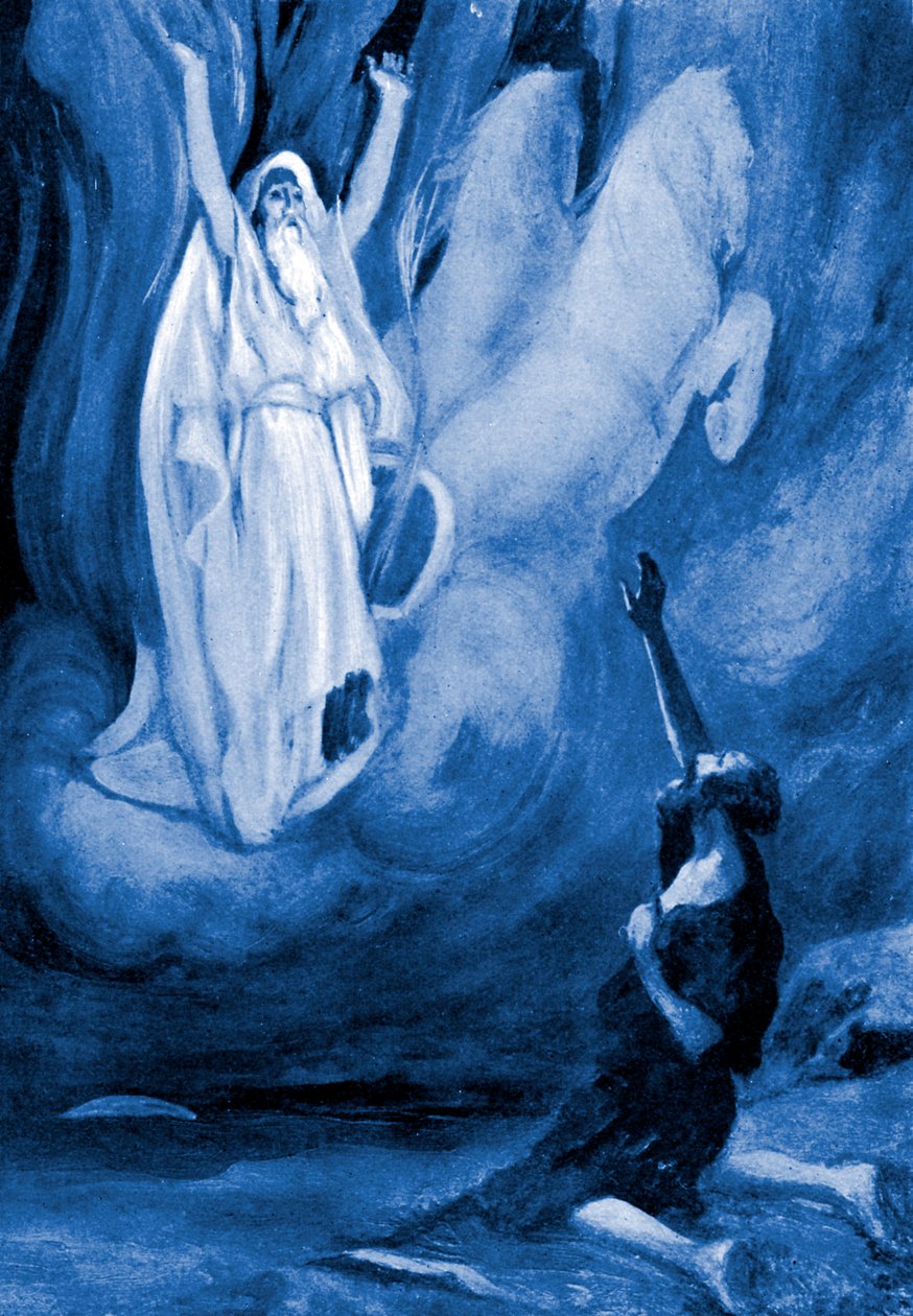 Eliáš stoupá v ohnivém voze - Bible od James Jacques Joseph (after) Tissot