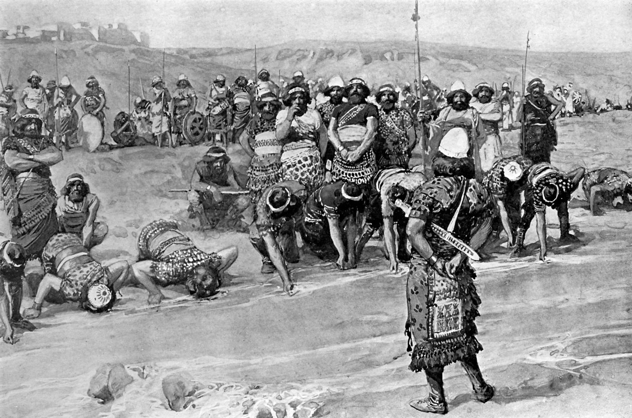Gideon si vybírá tři sta od Tissot - Bible od James Jacques Joseph (after) Tissot