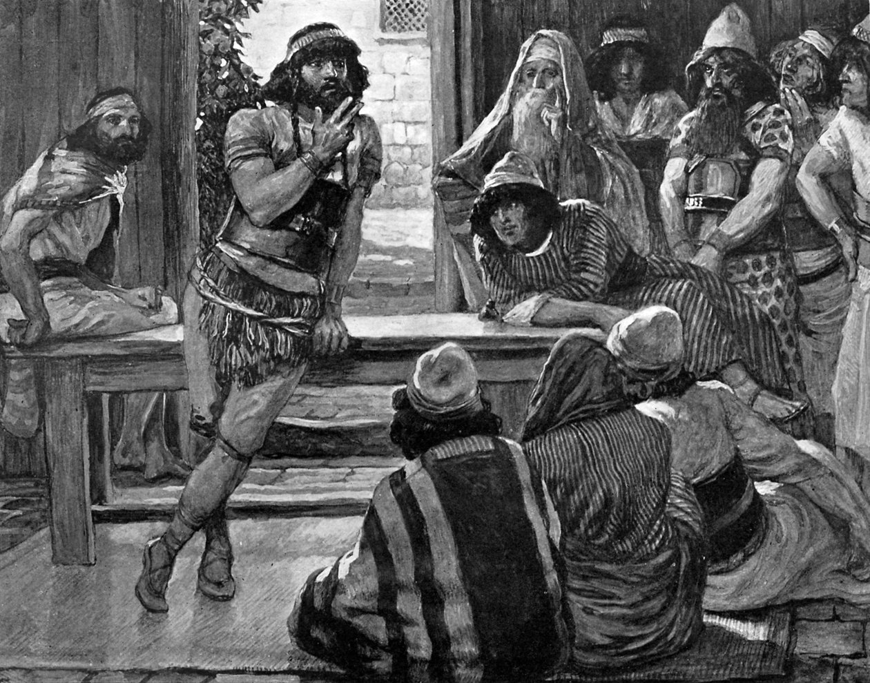 Samson klade Tissotovu hádanku – Bibli od James Jacques Joseph (after) Tissot