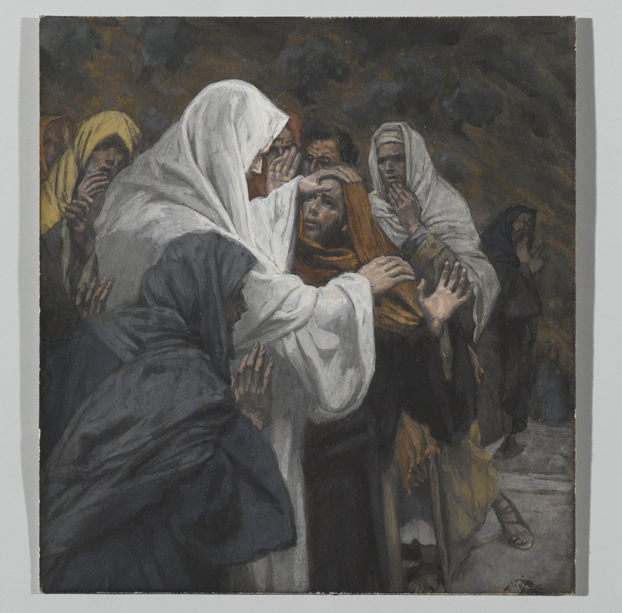 Promluva ke svatému Filipovi, ilustrace ze Života našeho Pána Ježíše Krista, 1886-94 (wc přes grafit na papíře) od James Jacques Joseph Tissot