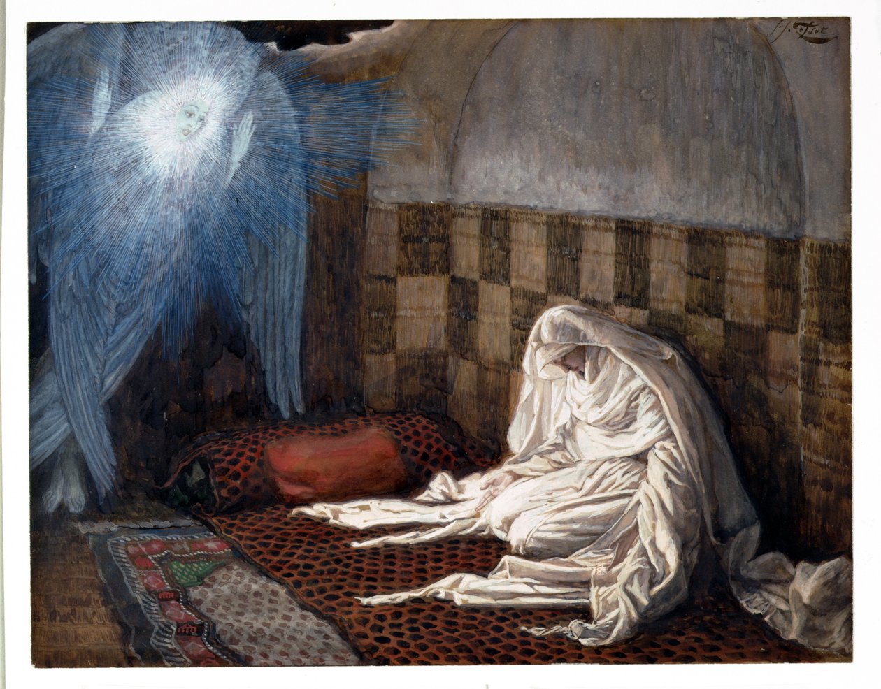Zvěstování, ilustrace pro The Life of Christ, c.1886-96 (kvaš na kartonu) od James Jacques Joseph Tissot