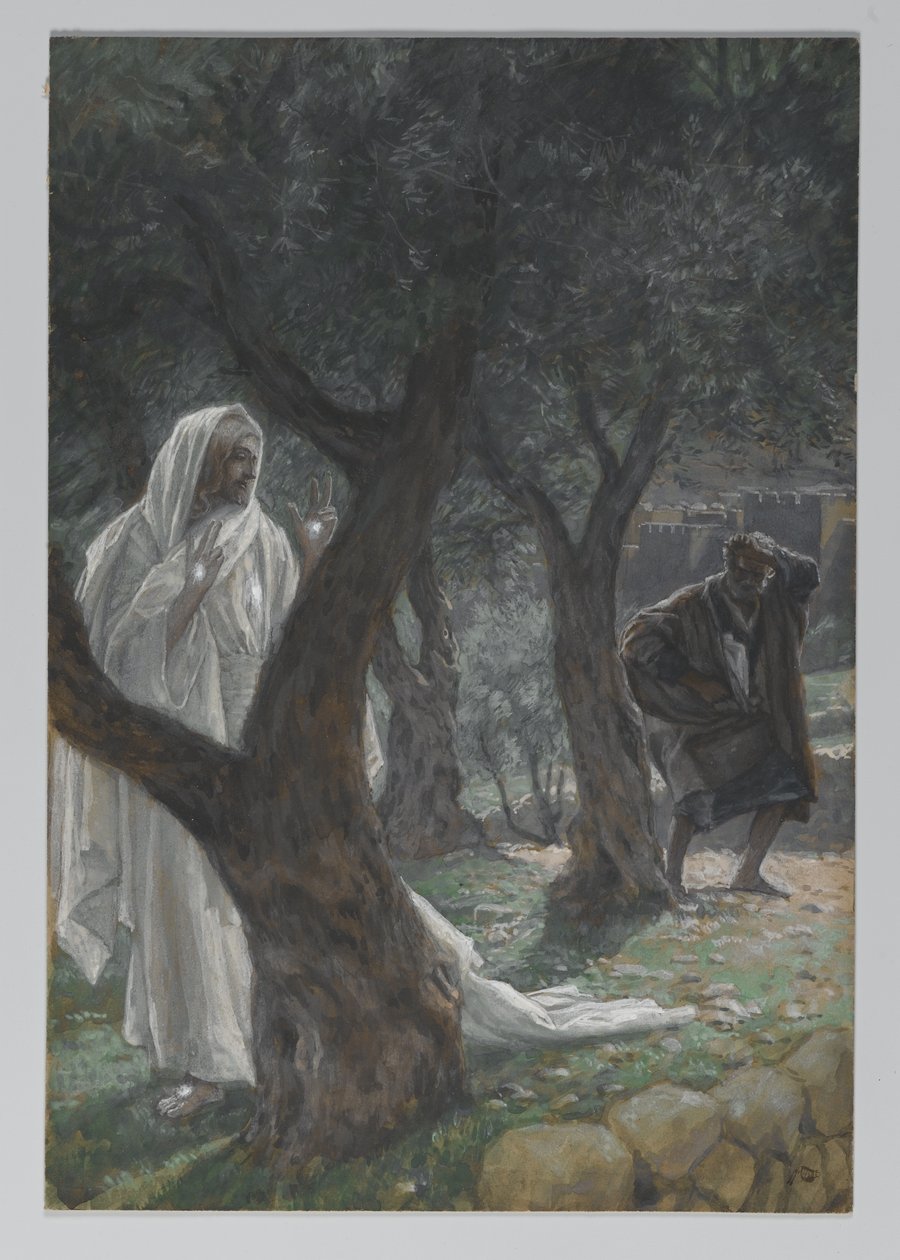Zjevení našeho Pána svatému Petrovi, ilustrace ze Života našeho Pána Ježíše Krista, 1886-94 (wc přes grafit na papíře) od James Jacques Joseph Tissot