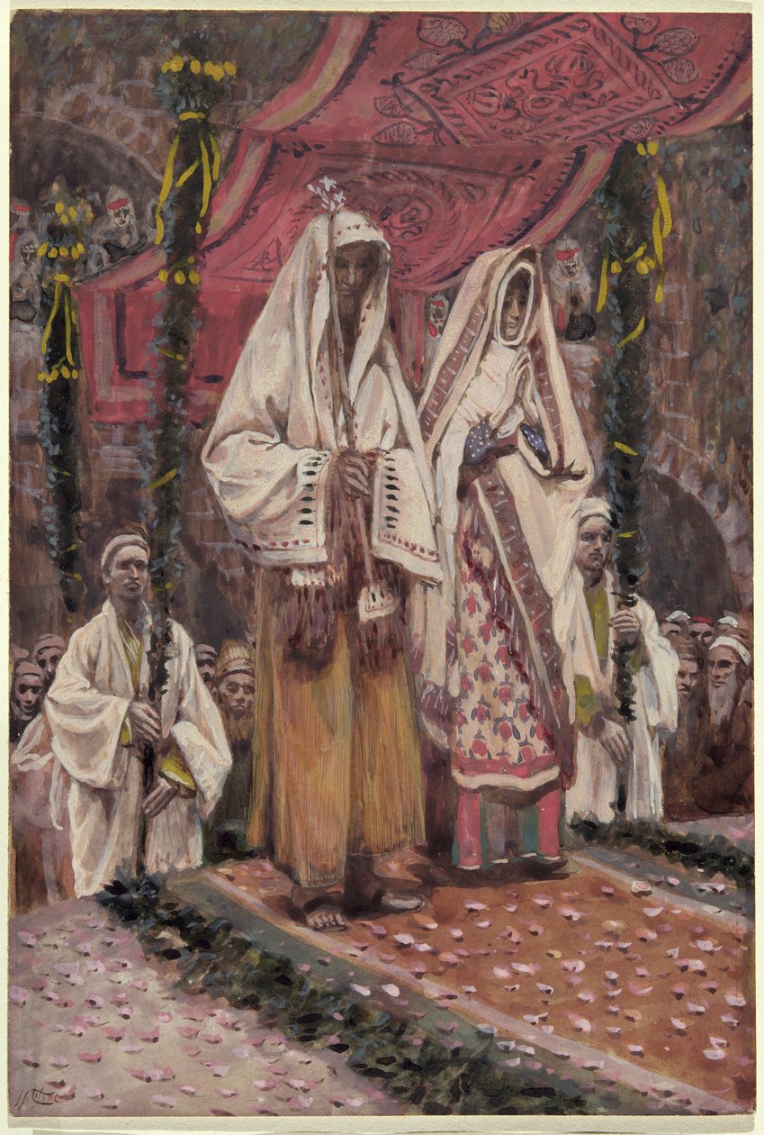 Zasnoubení Panny Marie a svatého Josefa (kvaš na kartonu) od James Jacques Joseph Tissot