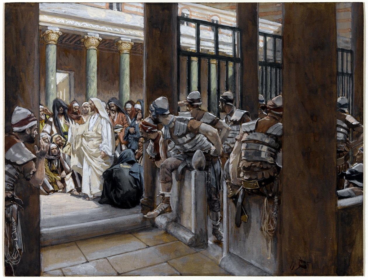 Ale žádný muž na něj nepoložil ruce, ilustrace pro The Life of Christ, c.1884-96 (wc & kvaš na kartonu) od James Jacques Joseph Tissot