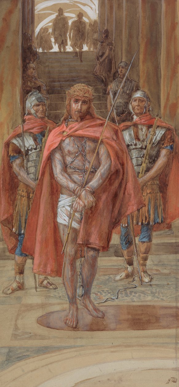 Kristus opouští soudnou síň, ilustrace pro The Life of Christ, c.1886-94 (wc & kvaš na kartonu) od James Jacques Joseph Tissot