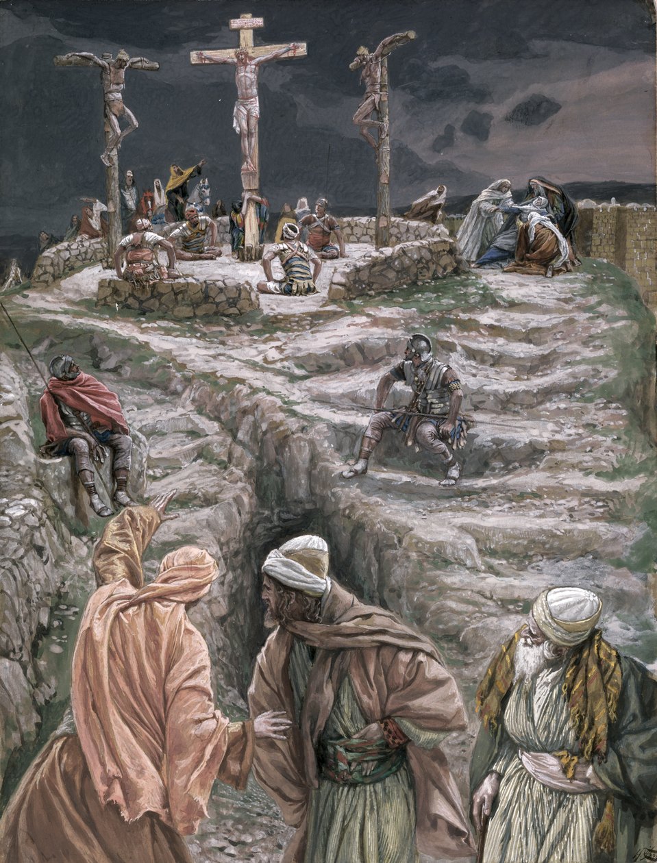 Eloi Eloi Lama Sabacthani, ilustrace pro The Life of Christ, c.1884-96 (wc & kvaš na kartonu) od James Jacques Joseph Tissot