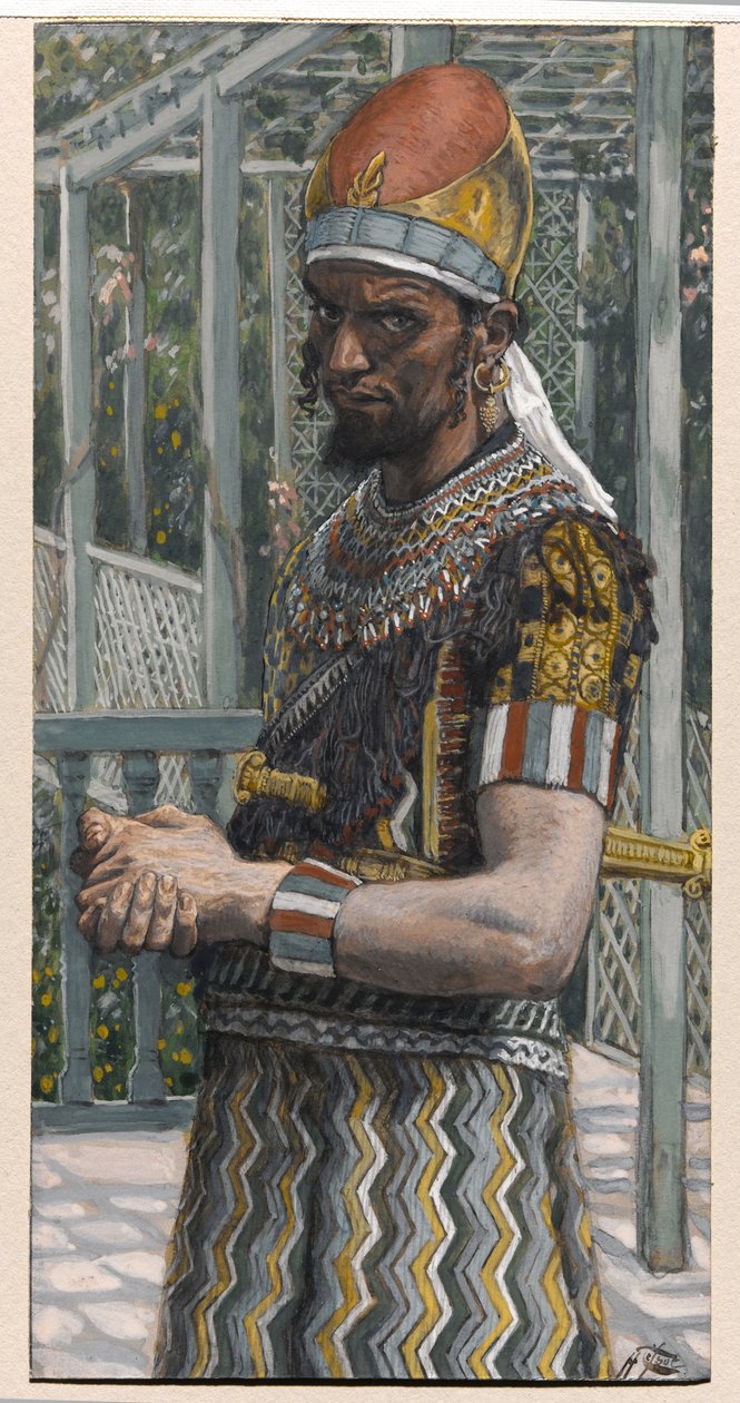 Herodes (21 př. n. l. – 39 n. l.), ilustrace pro „Život Kristův“, kolem 1886-94 (akvarel a kvaš na kartonu) od James Jacques Joseph Tissot