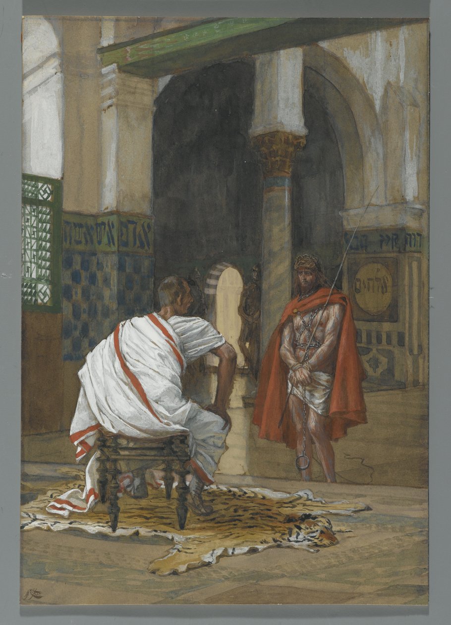 Ježíš před Pilátem - Druhý rozhovor, ilustrace ze Života našeho Pána Ježíše Krista, 1886-94 (wc přes grafit na papíře) od James Jacques Joseph Tissot