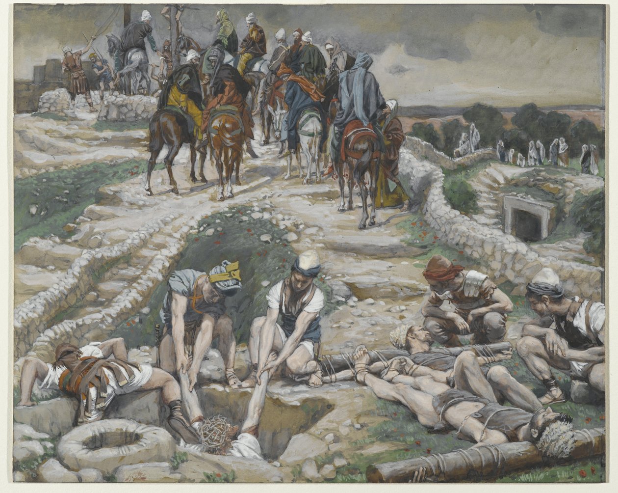 Ježíš vytržený z cisterny, ilustrace ze Života našeho Pána Ježíše Krista, 1886-94 (wc přes grafit na papíře) od James Jacques Joseph Tissot