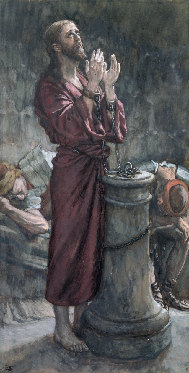 Jesus in Prison, ilustrace k The Life of Christ, c.1884-96 (wc & kvaš na kartonu) od James Jacques Joseph Tissot