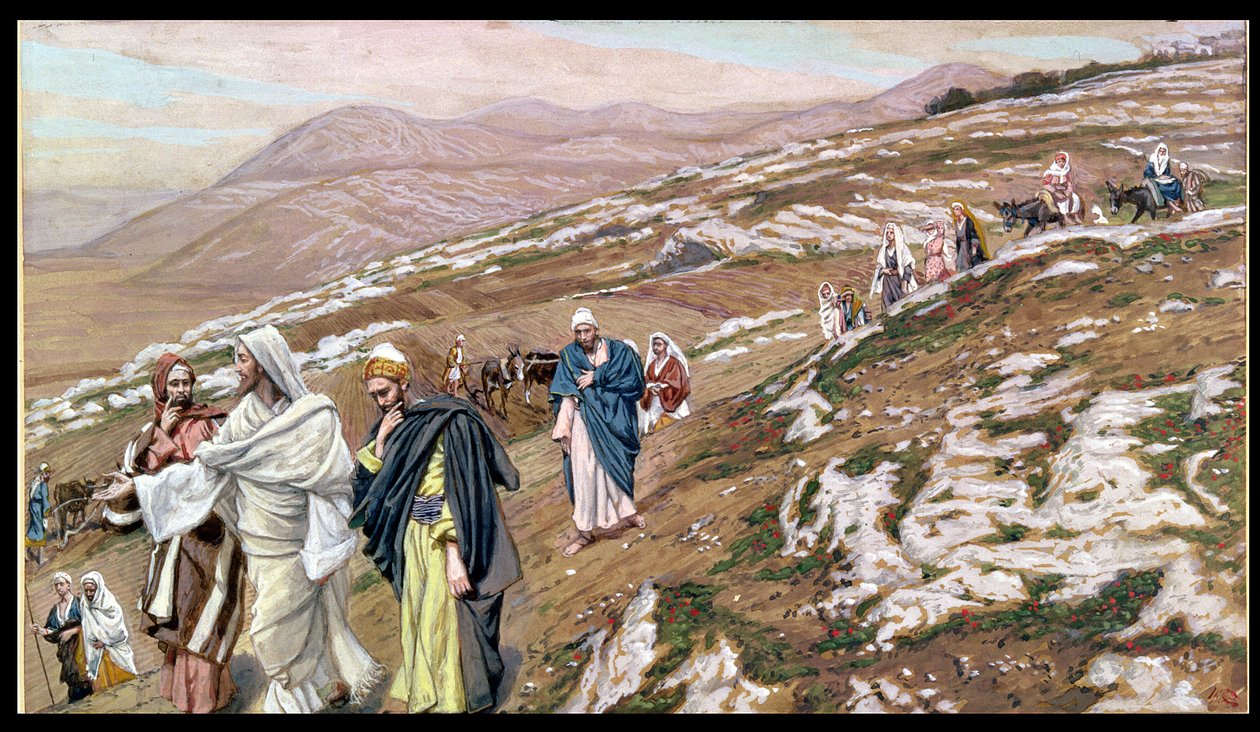 Ježíš na cestě do Galileje, ilustrace k The Life of Christ, c.1886-96 (kvaš na kartonu) od James Jacques Joseph Tissot