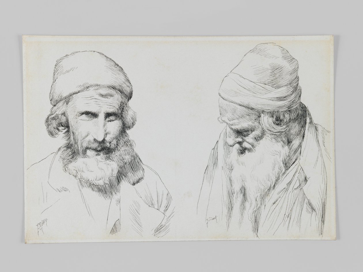 Židé a Jemenci, Jeruzalém, ilustrace ze Života našeho Pána Ježíše Krista (pero a inkoust na tkaném papíře) od James Jacques Joseph Tissot