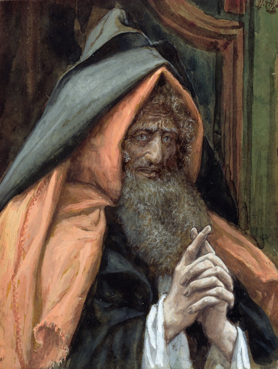 Josef z Arimatie, ilustrace pro The Life of Christ, c.1886-94 (wc & kvaš na kartonu) od James Jacques Joseph Tissot