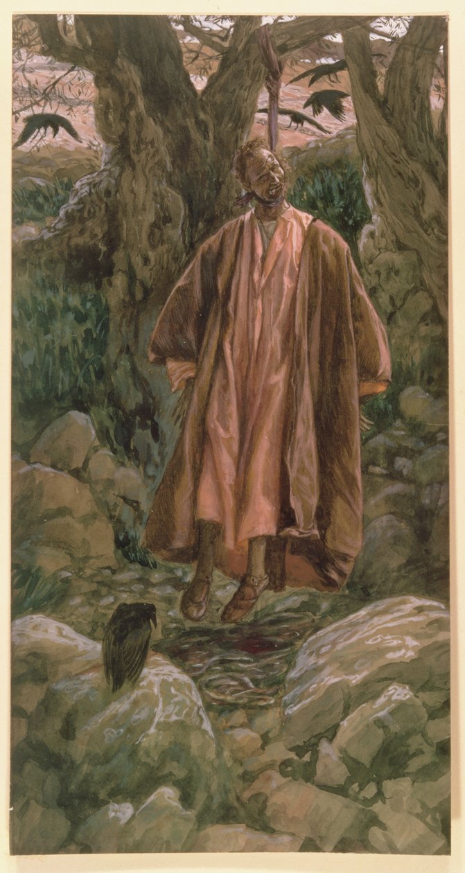 Jidáš se oběsil, ilustrace pro The Life of Christ, c.1886-96 (kvaš na kartonu) od James Jacques Joseph Tissot