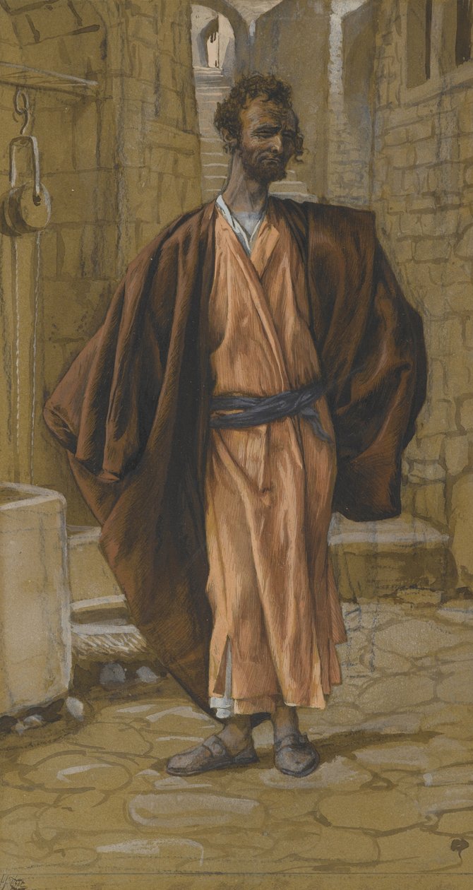Jidáš Iškariotský, ilustrace ze Života našeho Pána Ježíše Krista, 1886-94 (wc přes grafit na papíře) od James Jacques Joseph Tissot
