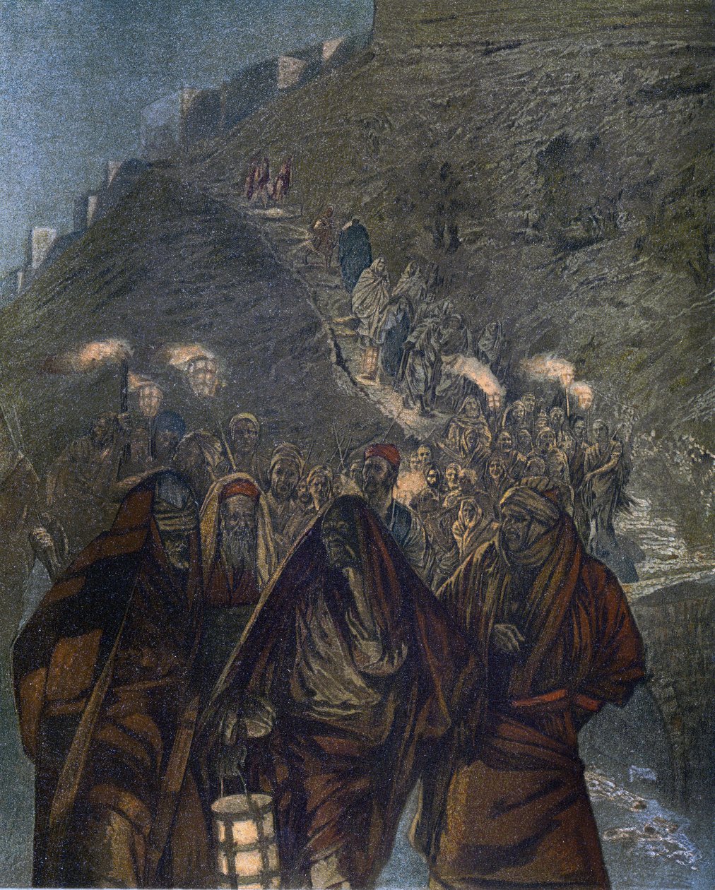 Jidáš as ním velké zástupy – Jidáš as ním velké zástupy – z „“Života našeho Pána Ježíše Krista““ – 1899 od Jamese Tissota – La vie de notre seigneur Jesus Christ, od Jacquese Josepha (Jacques-Joseph) Tissot dit James Tissot (1836-190 od James Jacques Joseph Tissot