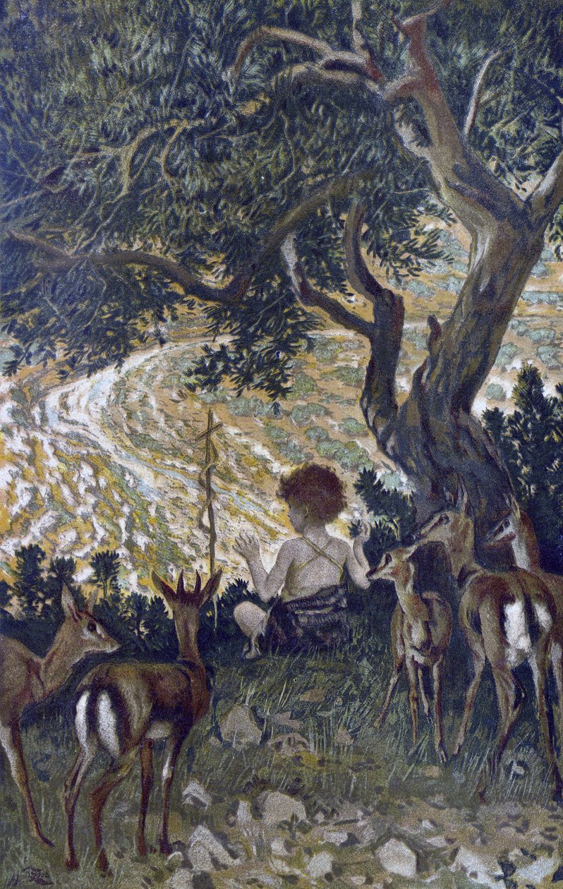 L"enfance de Saint John the Baptist - Dětství svatého Jana Křtitele - z ""Života našeho Pána Ježíše Krista"" - 1899 James Tissot - La vie de notre seigneur Jesus Christ, Jacques Joseph od James Jacques Joseph Tissot