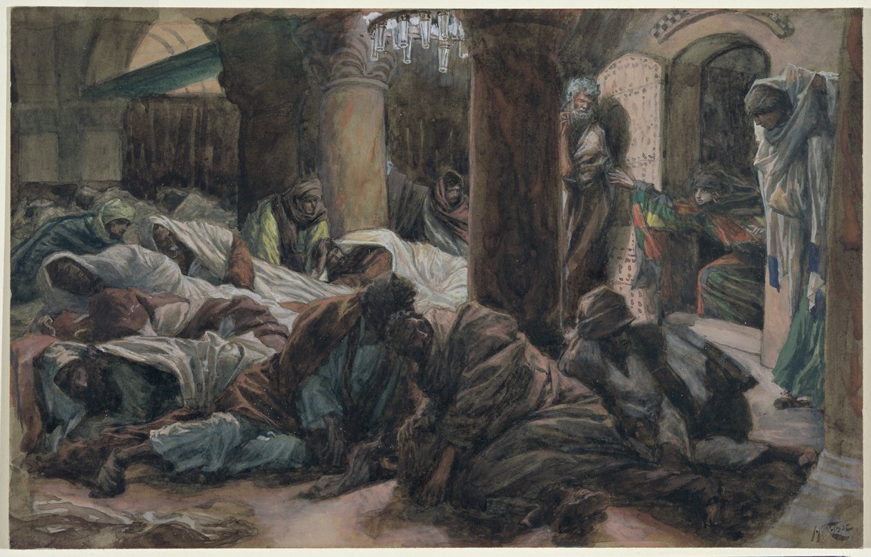 Marie Magdalena běží a říká učedníkům, že Tělo Kristovo již není v hrobě, ilustrace pro The Life of Christ, c.1886-94 (wc & kvaš na kartonu) od James Jacques Joseph Tissot