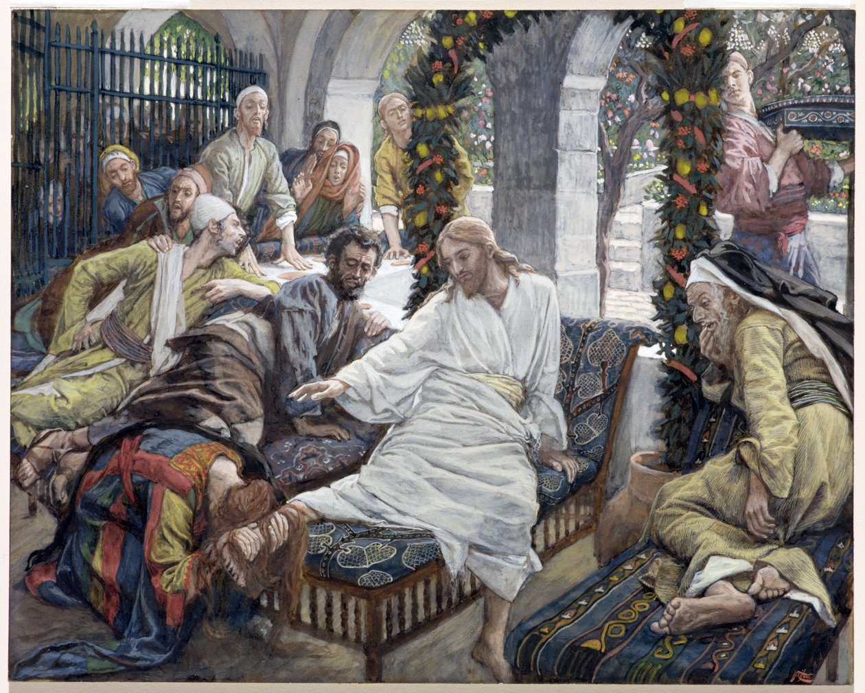 Máří Magdalena Krabice velmi vzácné masti, ilustrace pro Život Kristův, cca 1886-96 (kvaš na kartonu) od James Jacques Joseph Tissot